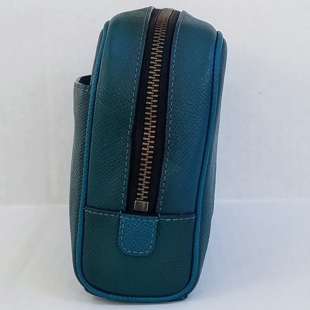 💼 Coach Teal Bleecker Leather Travel Case - Picture 5 of 7